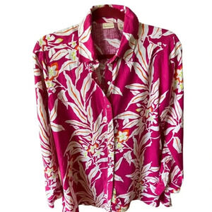 Westbound‎ Pink Tropical Button Down Shirt M